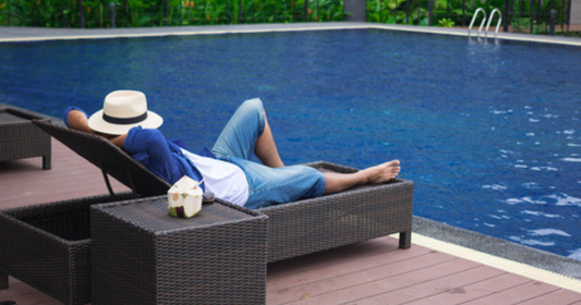 man napping with a kava drink
