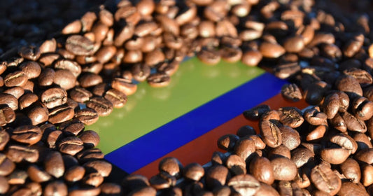 Colombian Coffee with Colombian flag