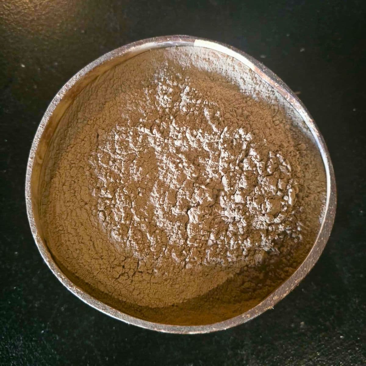 Instant Green Kava powder in bowl made from green noble kava root